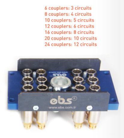Мультисоединения для пресс-форм, воды. Серия M1006, M1009, M1012, M1016