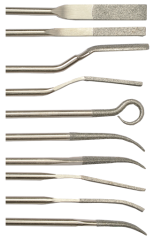 Алмазные надфили изогнутые, 65 мм