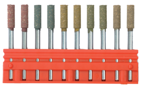 Абразивные камни, набор насадок на резиновой связке 4×13 мм, 100 шт.