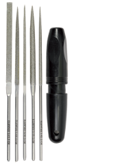 Набор алмазных надфилей, с ручкой, 140 мм